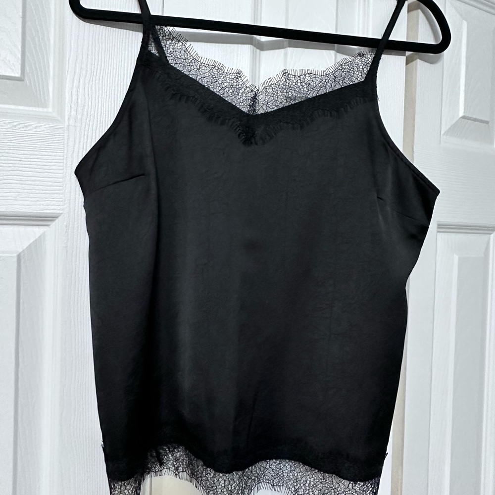 LOFT Black Lace Trim Camisole